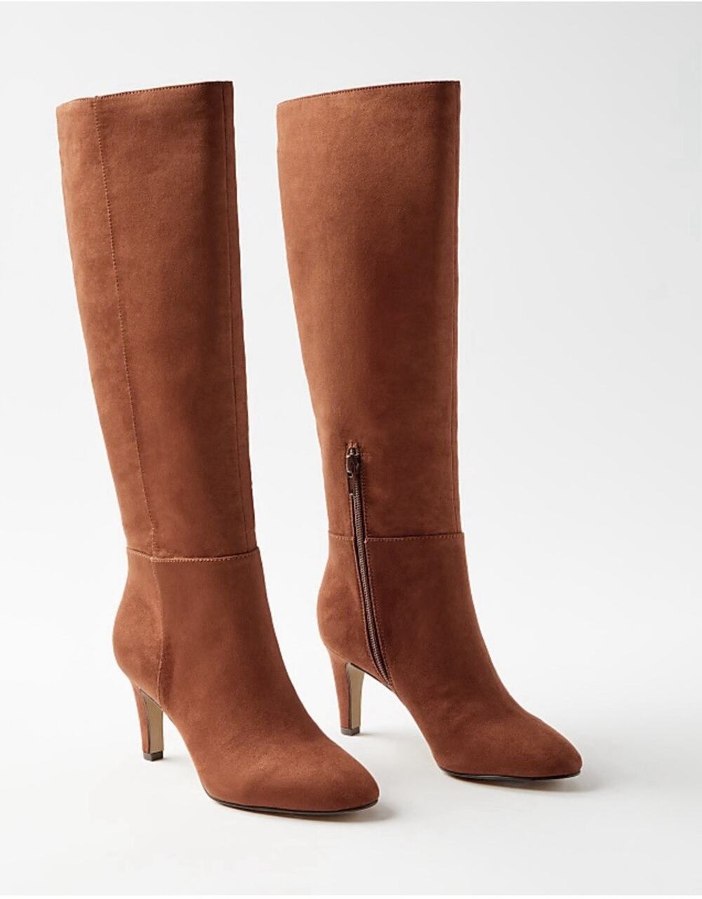 ANN TAYLOR LOFT Chestnut Brown Seamed Tall Suede Boots 6.5.